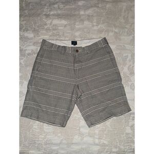 J.Crew Gramercy Striped Shorts 32W Blue White Cotton